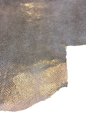 Lizard Scale Leather Hides With Gold Finish