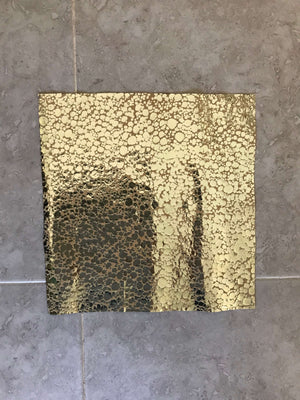 Gold Bubble Print Leather Squares