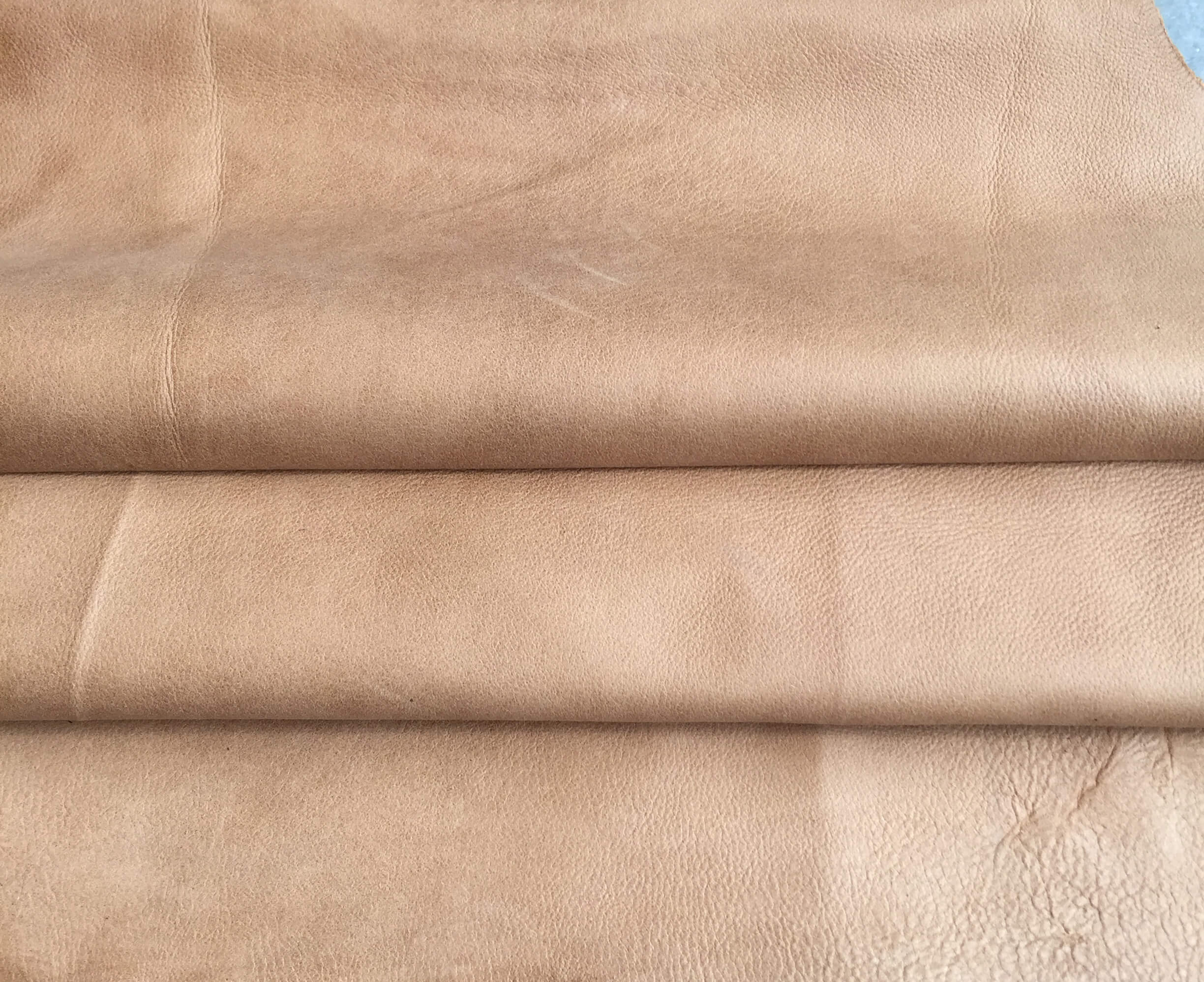 Premium Light Camel Lambskin Leather Hide - Luxurious Quality for Crafting & Projects