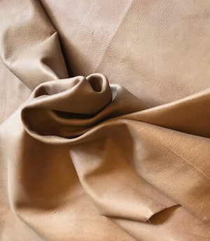 Premium Light Camel Lambskin Leather Hide - Luxurious Quality for Crafting & Projects