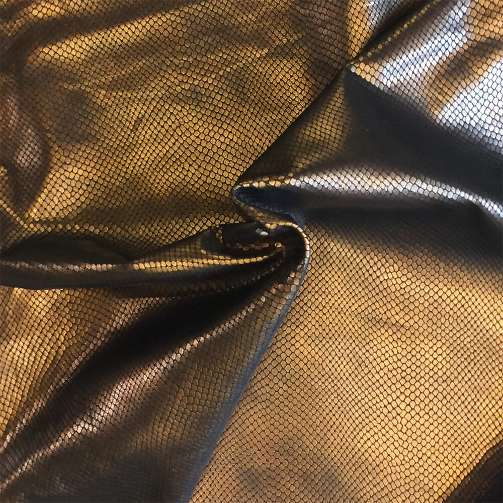 Copper Snakeskin Embossed Leather Hide