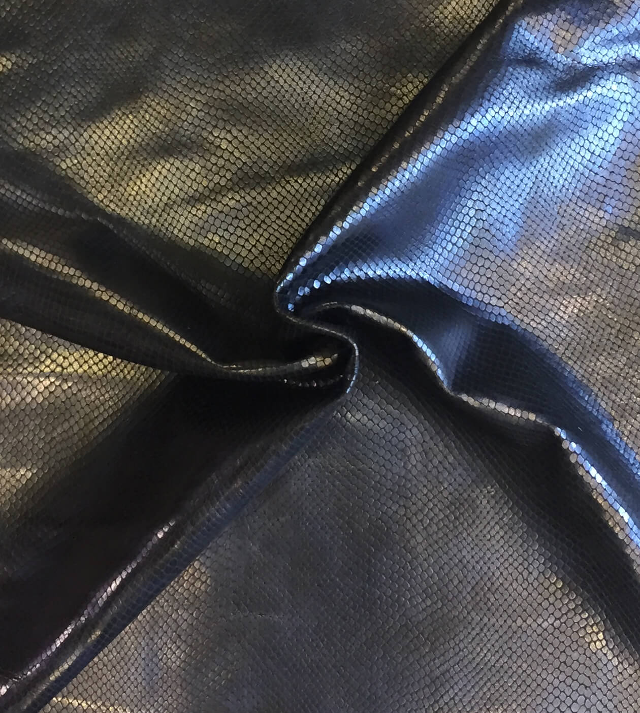 Blue Snakeskin Embossed Leather Hides for Crafts