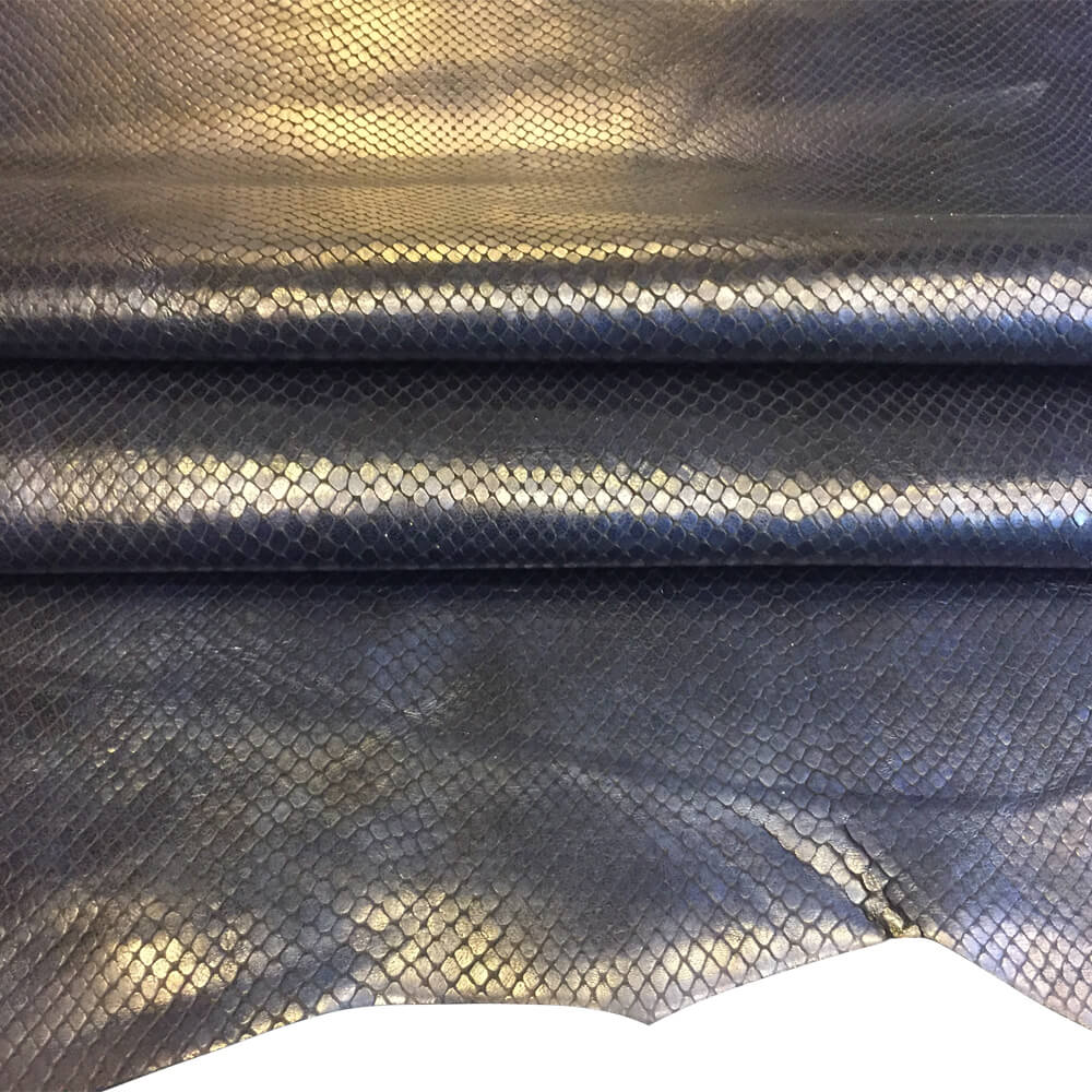 On Sale Genuine Leather Hides with Snakeskin Finish