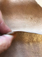 Metallic Champagne Rose Leather Hides
