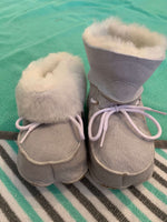 white baby booties moccasins
