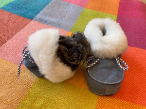 Shearling fur baby slippers