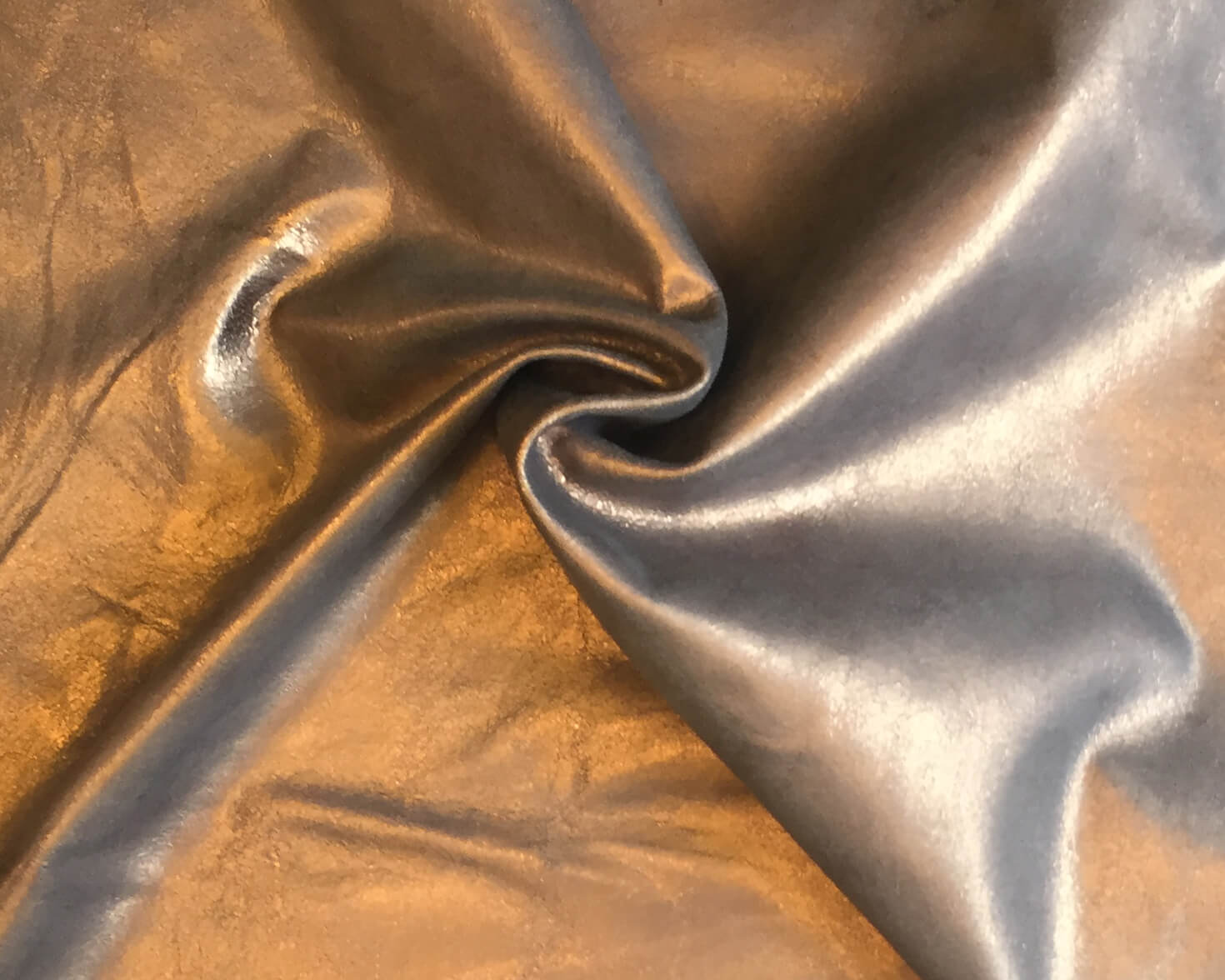 Bronze metallic genuine leather hide