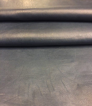 Dark Blue Smooth Textured Leather Hides | Blemish Discount