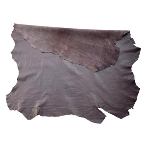 Dark brown soft leather hides
