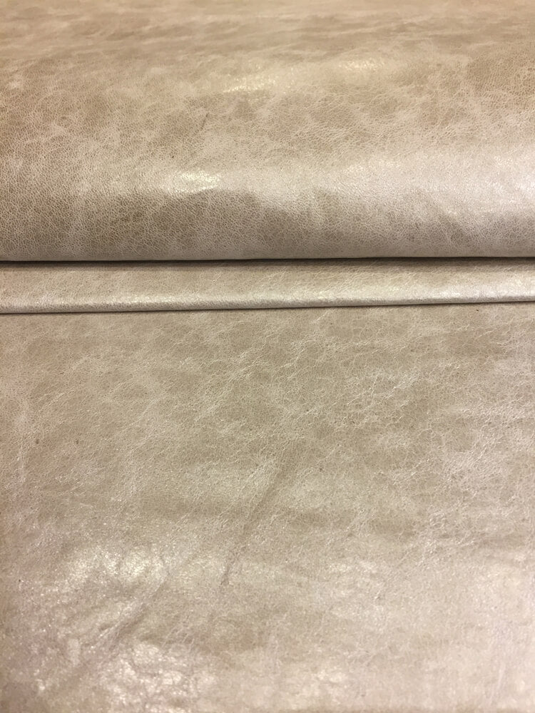 Sale Genuine leather hides in pearlescent beige