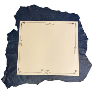 Dark Blue Leather Hides With Rustic Finish | Blemish Discount