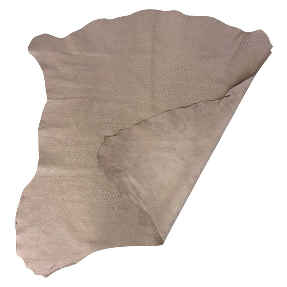 Taupe Leather Hides with Reptile Pattern | Blemish Discount