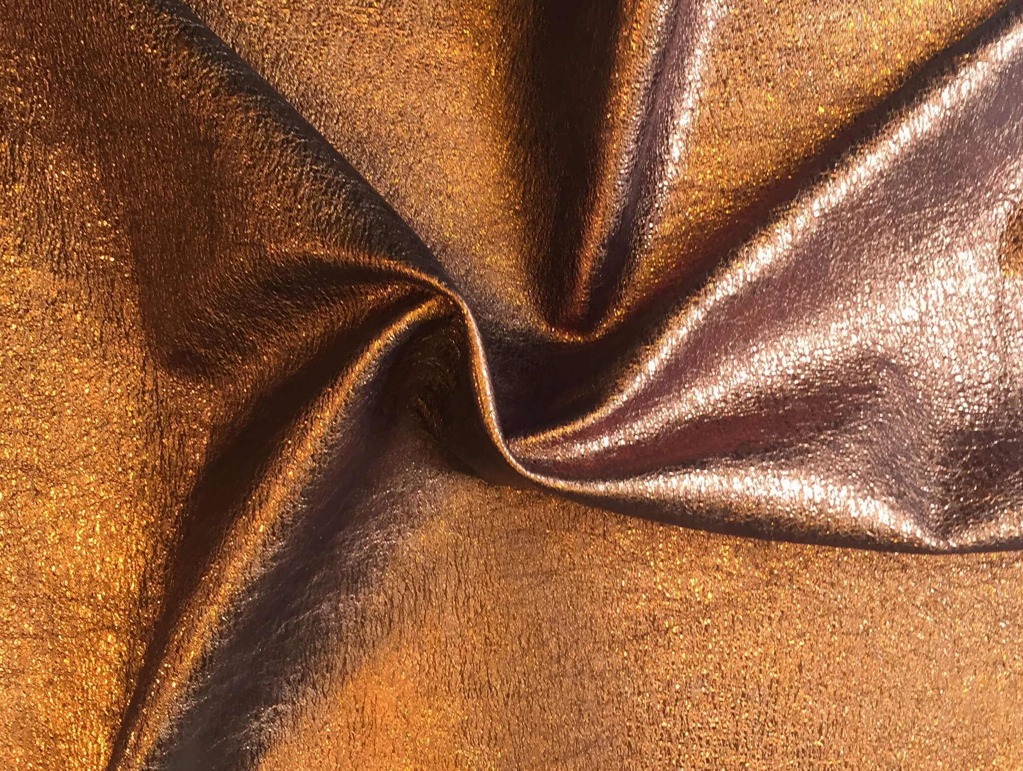 Copper Metallic Leather Hide, Metallic Calf Leather, Copper