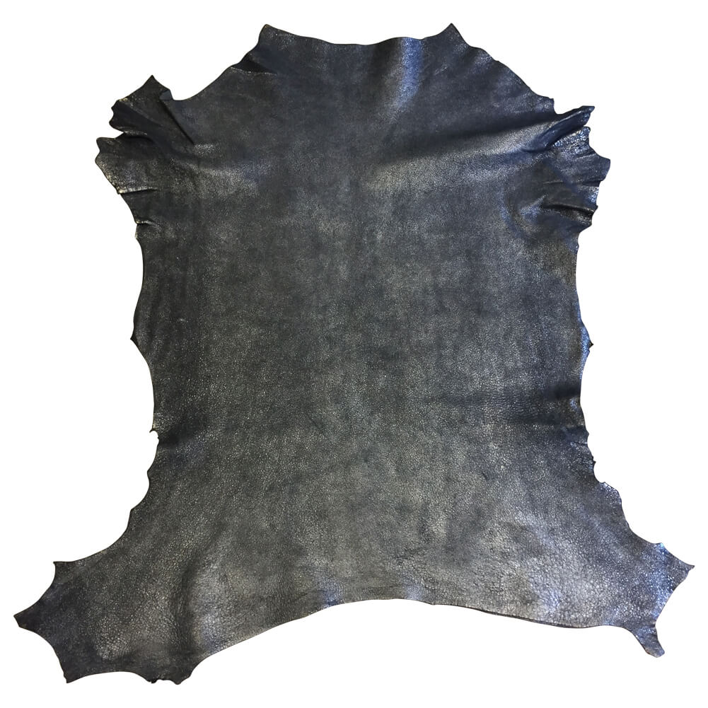 Dark Blue Leather Hides with Metallic Finish