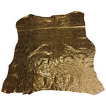 Gold metallic genuine leather hide for sale