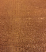 Metallic Brown Crocodile Embossed Leather Hides