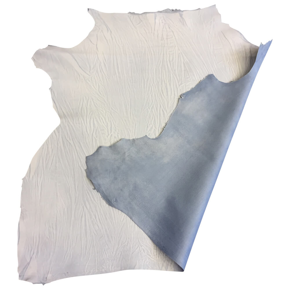 Sky Blue Leather Hides With Suede Finish | Blemish Discount