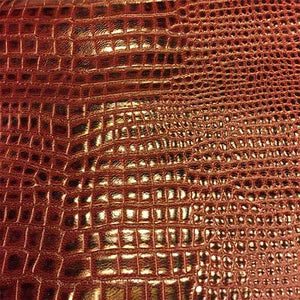 burgundy genuine calfskin leather snakeskin embossed hide
