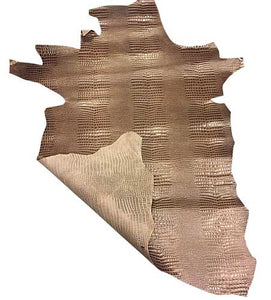 Genuine leather hides brown snakeskin embossed finish for Craft projects