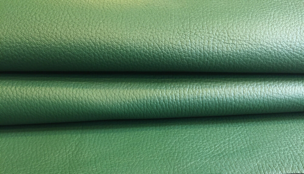 Textured Green Leather Hides