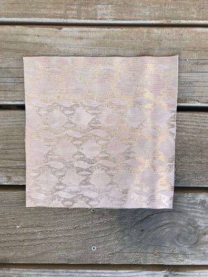 Pink Snakeskin Pre-cut Leather Squares for Crafting