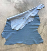 Cornflower Blue Leather Hides With Embossed Snakeskin