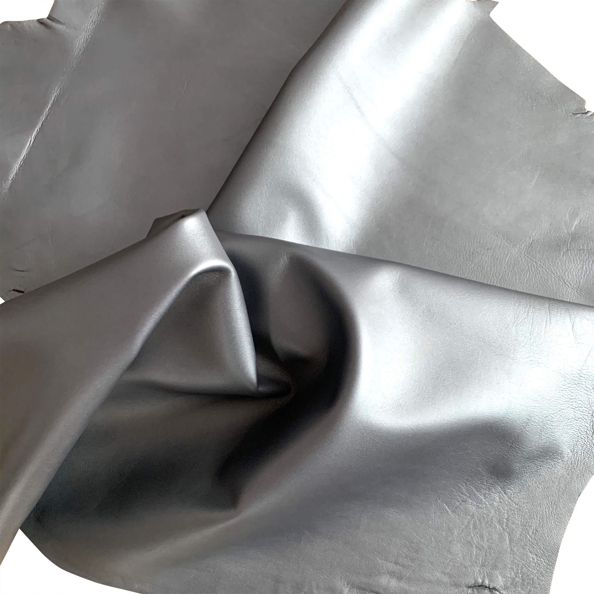 Metallic Silver Leather Hides