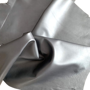 Silver Metallic Leather hides for sewing