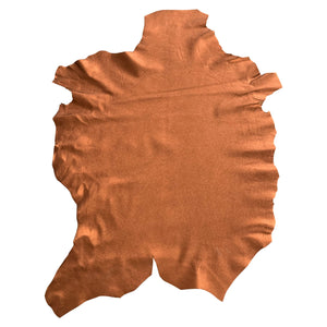 Metallic orange leather hides for sale