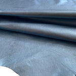 Blue metallic genuine leather hide