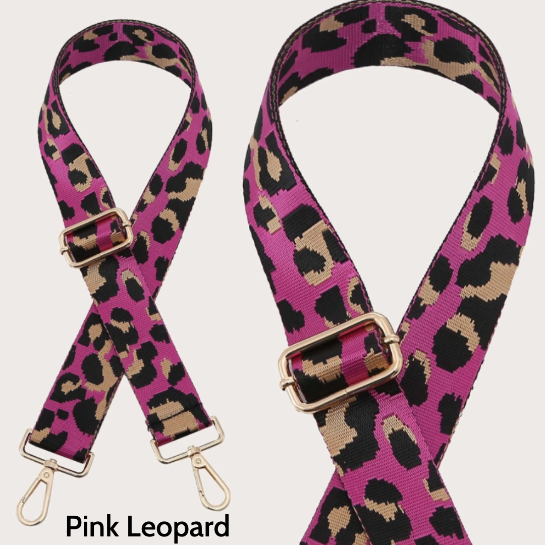 Adjustable Leopard Print Bag Strap